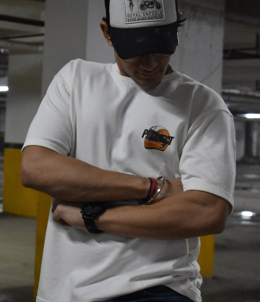 Project Turtle Ride It Like You Stole It Tee - real rider lifestyle shot