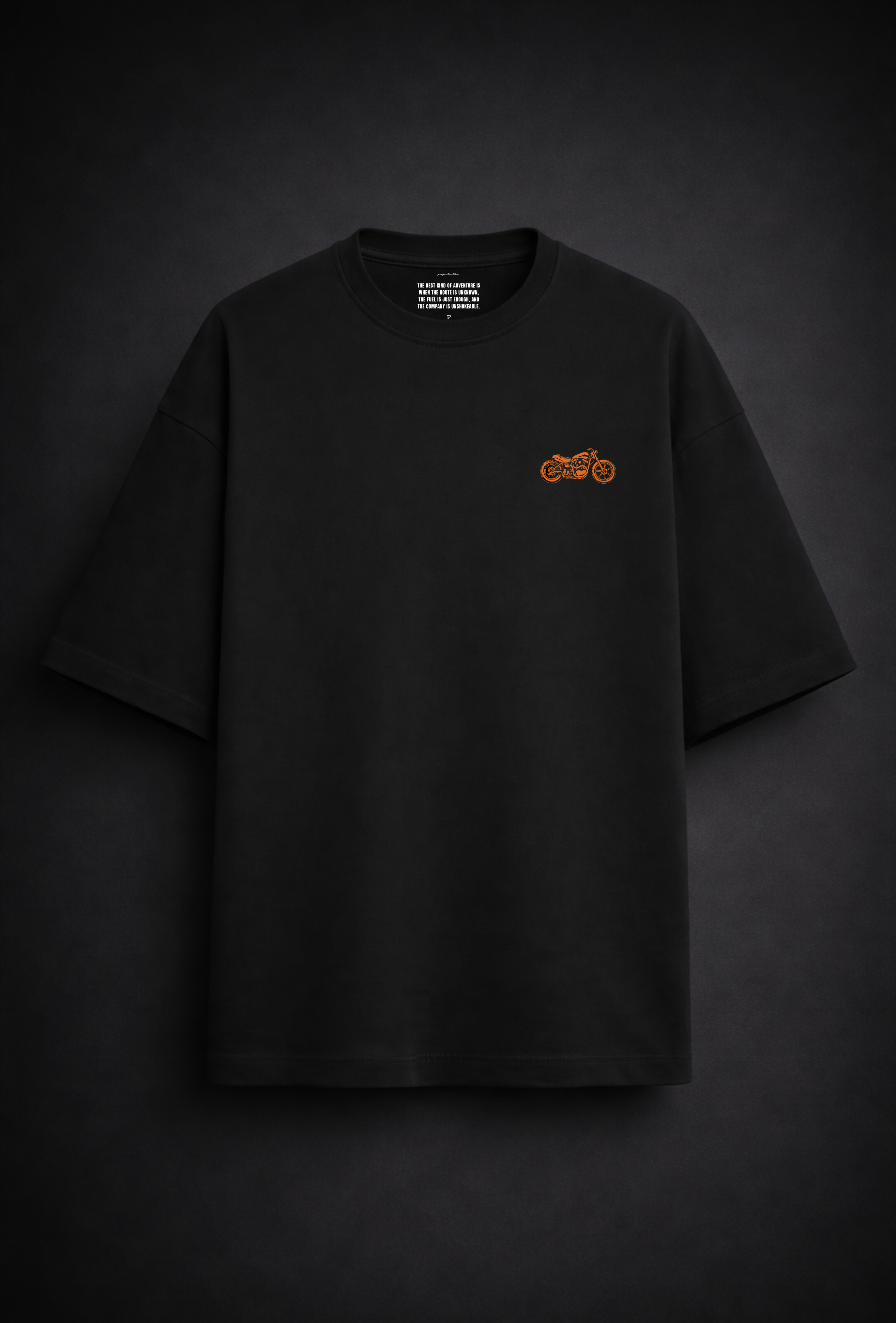 Project Turtle High Octane Tee - back view with motorcycle graphic