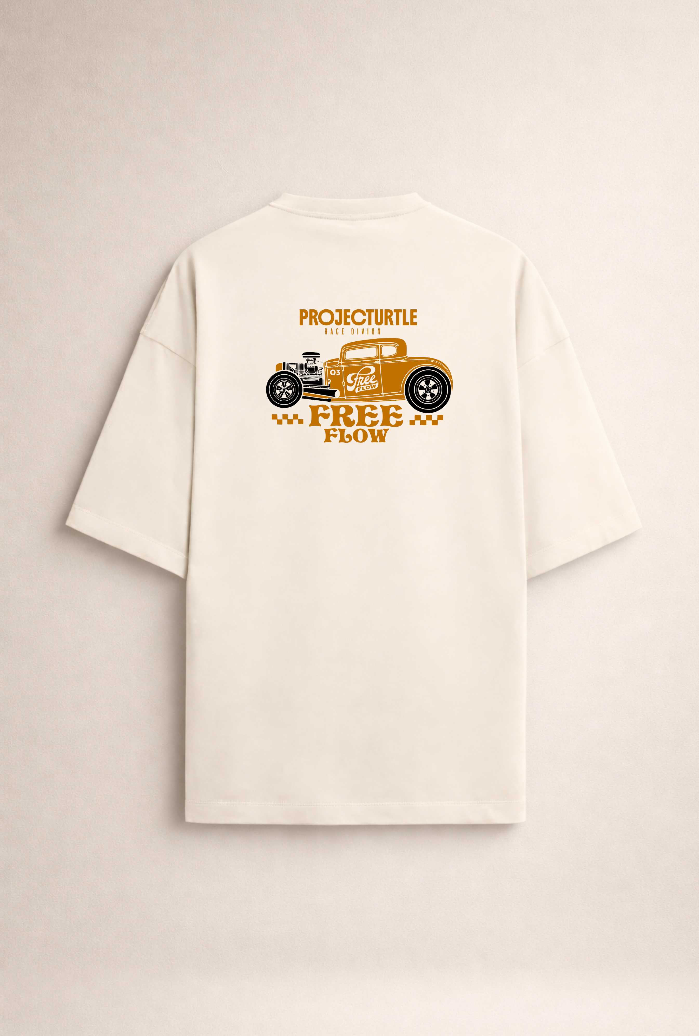 Project Turtle Free Flow Tee in black - back view detail