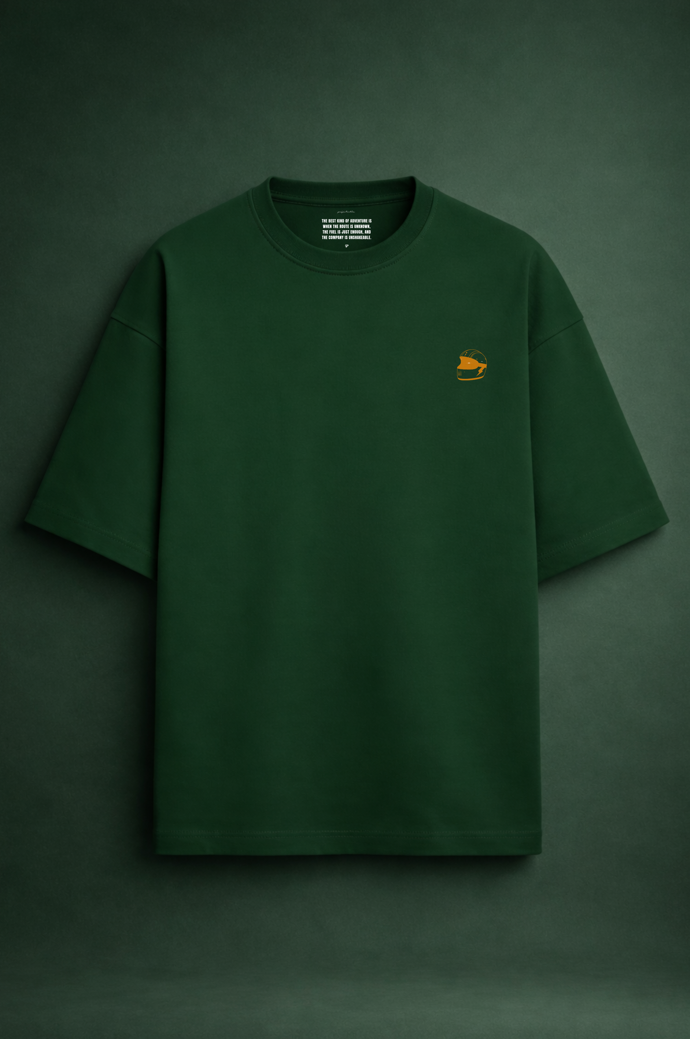 Project Turtle Free Flow Tee green - back view oversized fit