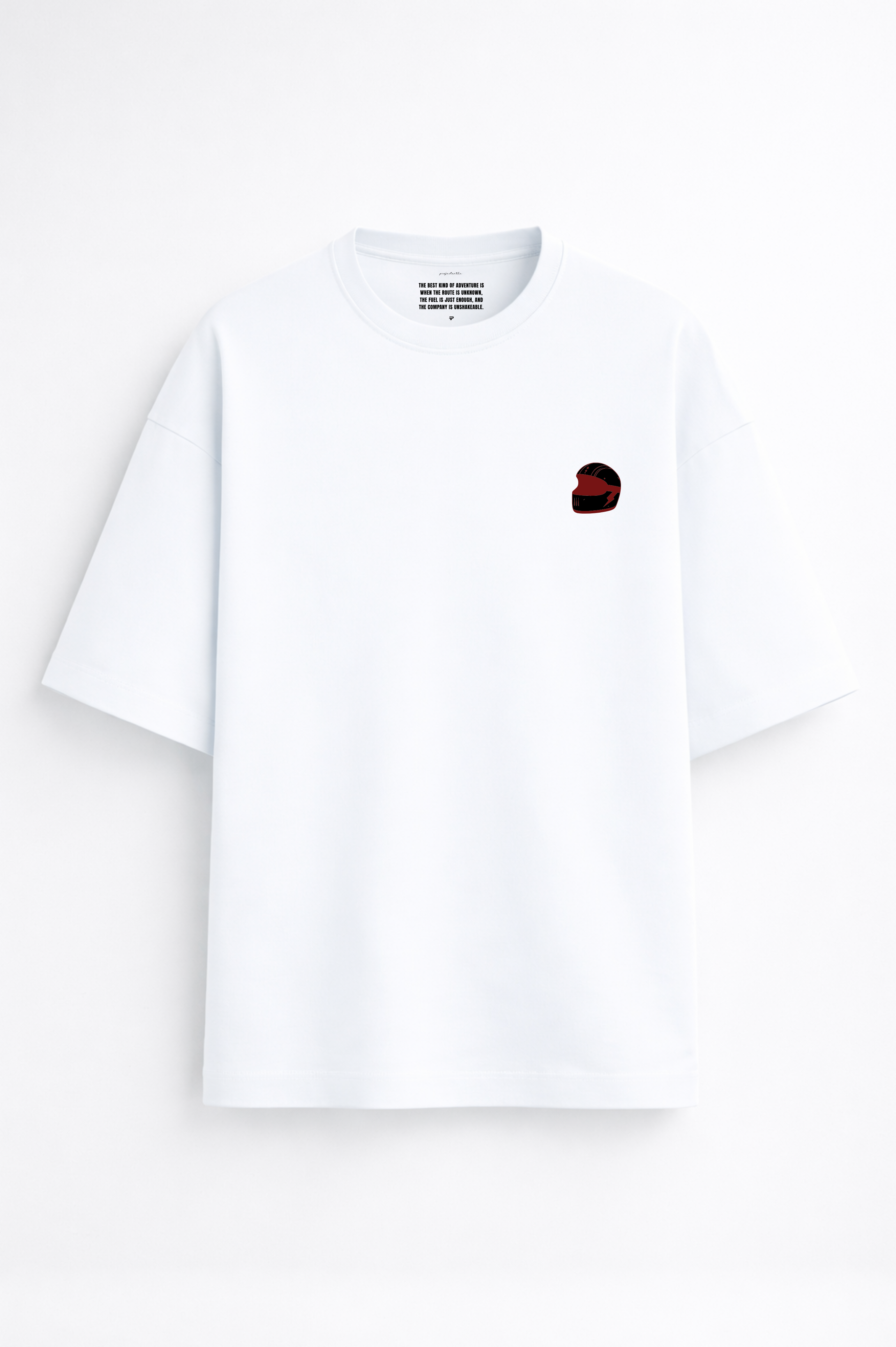 Project Turtle Classic Car Tee in white - back view with oversized fit
